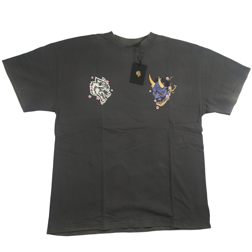 Darc Sport Oni Code Blossom Premium Oversized Tee Wolf Gray Medium NWT - Picture 2 of 6